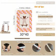 1件都市伙伴婴儿房墙饰 - 1张滑板狗和熊海报，配有“天生与众不同”标语和彩虹图案（点状背景）。滑板动物装饰，都市婴儿房装饰，中性动物海报，可爱狗狗熊套装，彩虹点状婴儿房艺术画，励志婴儿语录，可移除婴儿房贴纸，水彩海报，涂鸦风格婴儿房装饰，时尚动物角色，可直接悬挂，点状背景