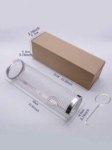 2 Pieces BBQ Grill Set, Stainless Steel BBQ Grill Set, Portable Outdoor BBQ Basket, Portable Round Stainless Steel Campfire Grill, Multi-Purpose Camping Grill Accessory, Outdoor BBQ Basket