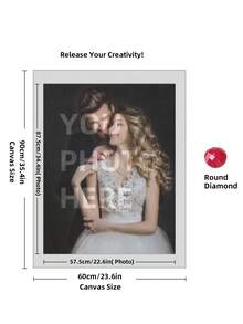 定制 5D DIY 钻石画套装,尺寸可选 - 个性化您的照片、圆形钻石、亚克力工艺、独特的定制照片礼物 - 非常适合家居装饰和情人节 - 彩色 - 查看 49