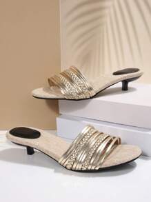 Women High Heel Sandals With Thin Straps, Retro Style