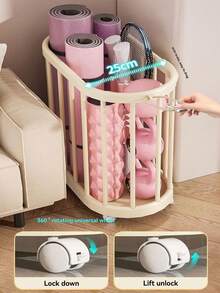 1pc Yoga Mat Storage Basket Fitness Equipment Sports Equipment Storage Basket Home Stitched Foam Axis Storage Rack Removable Convenient And Lightweight - Solid Color - View 5