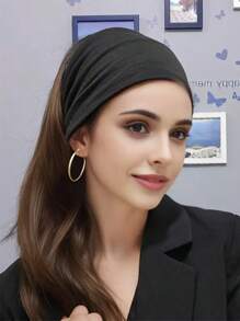 Bandanas para mujer, diademas deportivas anchas elásticas para mujer, diademas de un solo color para yoga y sudor, accesorios de moda para el cabello, diademas clásicas