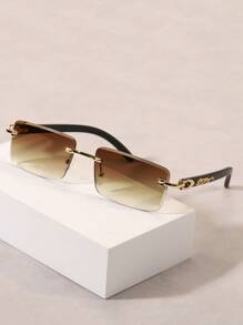 1 paire de lunettes vintage à monture carrée décorée de motifs léopard, mode