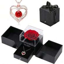 1 set Collier - Boîte cadeau rose de luxe, parfaite pour la Saint-Valentin, la fête des mères, les anniversaires et toute occasion spéciale