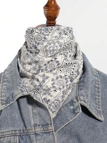 1 件男士时尚碎花植物佩斯利随机印花波西米亚风手帕，适合日常外出、旅行、派对搭配