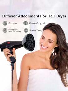 Difusor amigable para el viaje para cabello rizado/ondulado/rizado - Accesorios de secador de pelo de calidad de salón, herramienta volumizadora sin daño por calor | Difusor rizado para rizos naturales, peinado ligero, seguro para el hogar y los viajes, difusor de peinado reutilizable, juego de peine difusor rizador de boquilla para cabello ondulado (para diámetro de secador de pelo de 4.4-4.6 cm, óptimo 4.5 cm)