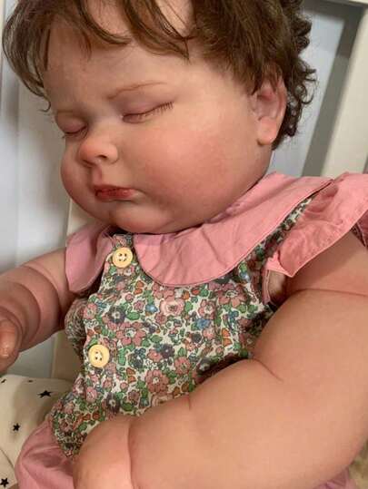 Realistic 60cm 24inch Sleeping Reborn Baby Doll with 3D-paint Skin Soft Vinyl Newborn Girl Cloth Body Doll With Vascular Vein Like Real Art Bebe Toy
