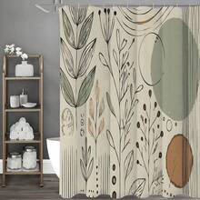 ستارة حمام قماشية بطراز بوهيمي بسيط، مطبوعة من البوليستر مع خطافات، بدون حاجة إلى ثقب، قابلة للغسل في الغسالة، بتصميم مجرد بألوان بيج فاتح وأخضر لديكور الحمام الحديث، ستارة حمام مقاومة للماء والعفن، قابلة للغسل في الغسالة، مصنوعة من البوليستر، لا تحجب الضوء، خفيفة الوزن ومنفذة للهواء. قد تختلف الألوان قليلاً حسب ظروف الإضاءة. تشمل 12 خطاف - ديكور حمام فني. - متعدد الألوان - مشاهدة 2