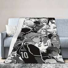 1pc Michael Kaiser Blue Lock Flannel Blanket - Polyester Throw Blanket With Digital Print, Multi-Purpose For Bedroom, Sofa, Bed, Car, All Seasons, Comfortable & Casual - Multicolor - View 1