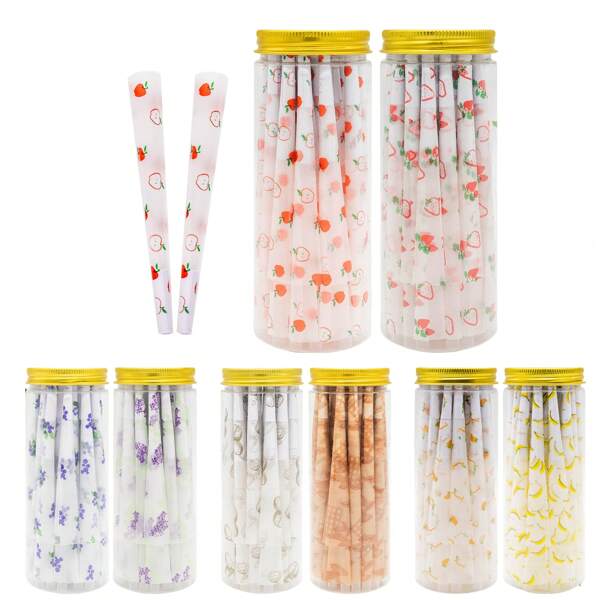 2pcs/Set 2 Flavors Fruit Flavored Pre-Rolled Cone Shaped Filters, Extra Large Rolling Paper Tube With Filter Tips, Slow Burning Cones, Suitable For Men And Women, Perfect For Holiday, Birthday, Friend Gifts