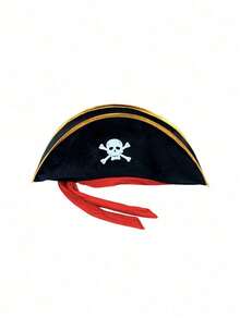 Halloween Hat Combination: Sailor Hat, Pirate Hat, Telescope, Eye Patch, Skull Hat, Pirate Cosplay, Party, Gathering, Holiday Costume - Multicolor 1 - View 3