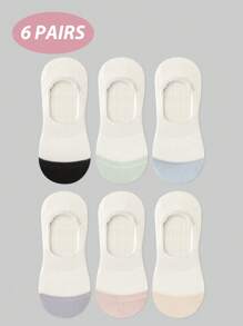 1/3/6 pares de calcetines invisibles de corte bajo para mujer con silicona antideslizante, malla, soporte del arco, para uso casual, deportivo y de verano