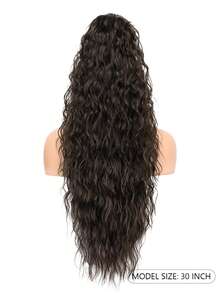 马尾接发 30 英寸长卷发波浪形抽绳马尾接发 合成发夹接发 自然造型合成假发 女士适用 - 彩色 - 查看 10