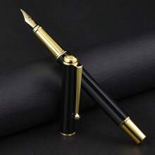 11pcs 0.5mm Pointed Calligraphy Fountain Pen Set, 1pc Pen With 10pcs Ink Refill Cartridges, Elegant Gift Set For Office, School, Birthday (Pen Only, No Box) School Supplies,Back To School