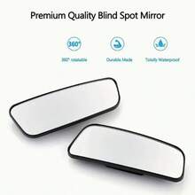 2pcs Oval Blind Spot Mirrors, Universal Type, Front Mount, Flat Wide Angle Adjustable Side Rearview Mirrors, Suitable For Multiple Vehicles - Black - View 10