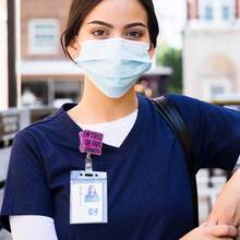 1PC Funny Words Badge Reel Retractable, Novelty Cute Badge Clip With Swivel Alligator Clip For Nurses, Teachers And Office Workers School Supplies, Back To School