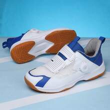 TACHUAN 1 Par de Tênis Esportivos Profissionais de Badminton, Antiderrapante, Respirável, Durável, Cadarço Frontal Feminino com Sola de Borracha - Azul e Branco - Visão 9