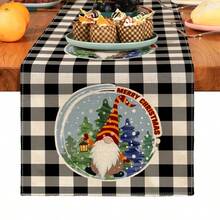 1pc Christmas Pattern Leaf Print Table Runner, Christmas Table Runner/Cloth, Suitable For Holiday, Party, Birthday, Dinner, Kitchen, Dining Room, Seasonal Home Decor - Multicolor - View 6