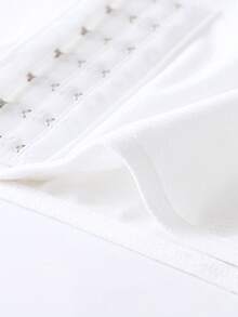 Top deportivo tipo corset con botones laterales para mujer, top bralette deportivo, top tipo tanque adecuado para yoga de verano, sujetador deportivo para entrenamientos, ropa interior, lencería, prenda moldeadora - Blanco - Ver 7