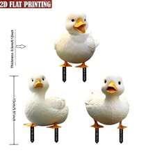 3 niedliche Enten Outdoor Garten Dekorationen. Hergestellt aus 2D flachem (15 cm * 5,91 Zoll) Acryl, geeignet für Außenrasen Dekoration, Innenhof Gebäude Dekoration und Schwimmbeckenkante Dekoration. Dies ist das beste Geschenk für Familie, Freunde und Kinder