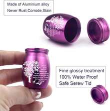 Set Of 6 Cremation Urn  Ashes - Small Memorial Urns Human/Pet Ashes Keepsake Sharing - Purple - Purple - View 5