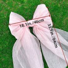 大型粉色蝴蝶结生日派对装饰，巨型粉色蝴蝶结派对背景装饰，大型欧根纱巨型蝴蝶结悬挂装饰，适用于婚礼、新娘单身派对、圣诞装饰、家居圣诞礼物、圣诞装饰