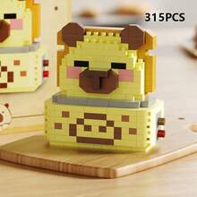 1个可爱的成年水豚积木，14岁以上适用，400多块积木，生日礼物，DIY动物系列积木，桌面摆件，减压，舒缓压力，家居收藏装饰，拼装玩偶，办公桌摆件，节日礼物，父亲节礼物，结婚礼物，婚礼装饰，毕业礼物 - 彩色 - 查看 8