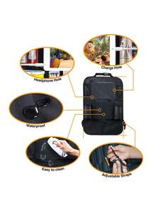 Backseat Organizer, Car Organizer, Backseat Organizer With USB/Headphone Jack, Car Backseat Organizer, Car Backseat Organizer For Road Trips, Snacks, Toys, Travel Accessories, 2 Pack - 黑色 - 查看 7