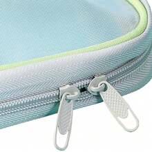 Back To School A4 Mesh Zipper File Bag | Double Layer Stationery Organizer With Large Capacity | Portable School Supplies For Students & Office - Pink - View 8