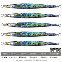 PROBEROS 5 Stücke Jigging Weitwurf Eisenblech Köder, Nanyou Hochsee Angelköder Eisenblech Fisch, Boot Angeln biobasierter künstlicher Köder 180g-280g