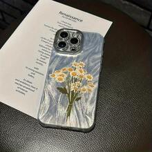 Funda para teléfono 1PC Margarita encantadora - Ramo - Impreso, fino - Hilo emplumado con orificios IMD Moda y teléfono, 16/ 15/ 14/ 13/ 12/ 11 Pro Promax Plus / X / Xsmax Funda para teléfono S, Es una elección encantadora Naturaleza - Plateado - Ver 3