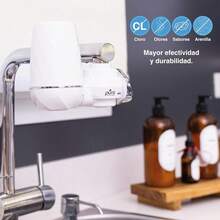 PURA SOMOS AGUA| Purificador de Agua Mini, filtro de agua para casa directo al grifo, roscado, Agua sin Cloro ni Olores ni Sabores.Mantenimiento cada 12 Meses, olvídate de los garrafones - Cerámica - Ver 2