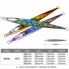 PROBEROS 5 Stücke Jigging Weitwurf Eisenblech Köder, Nanyou Hochsee Angelköder Eisenblech Fisch, Boot Angeln biobasierter künstlicher Köder 180g-280g