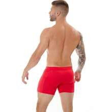 Men's Boxer Briefs With Side Pockets. Does Not Roll Up On The Legs And Is Highly Durable. - Đỏ - Xem 3