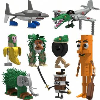 Tungtungtung Sahur, Bombardiro Crocodilo, Tralalero Tralala, Lilililalila, Brr Brr Patapim, Shimpanzinni Bananini, Bombombini Guzini, Italian Brainrot, Italian Brain Rot, 2025 Recent AI-Generated Building Blocks, Abstract Building Blocks, Building Block Decors, Animal Building Blocks, Birthday Gifts, Collectible Decors