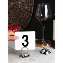 New  7 Split-Ring Style, Place Card/Table Number Holder, 2.5 X 2.33 Inch, Sier, Set Of 12 - Sier 2.5 * 2.33 Inch (Set of 12) - View 7