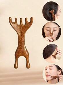 1pc Natural Sandalwood Hair Comb With Disc For Scalp Massage And Meridian Stimulation - Smooth, Healthy Hair Care Tool For Relaxation And Circulation, Scalp Massager