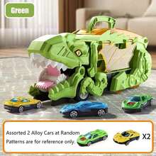 طقم لعبة سيارات لعينة الديناصور تيرانوصور ريكس الواقعية المذهلة ، مع سيارات صغيرة متعددة الألوان - هدية تعليمية مثيرة للأعياد الميلاد ، عيد الميلاد ، أو عيد الهالوين