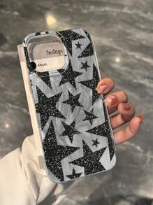 1 Stück neuer funkelnder Sternblumen Muster Stoßfester TPU Schutzhülle kompatibel mit Apple 16 Pro Max / 15 / 14 Plus / 13 / 12 / 11 / XR / XS Max / 7 / 8 Plus