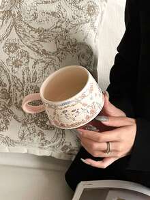 Taza de cerámica con diseño de cisne estilo Ins, taza y platillo para café/capuchino de alta estética