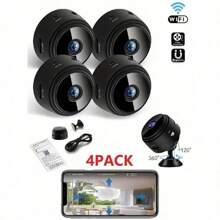 GENAI 1/2/4pcs Home Security Camera -720P WiFi Nanny Cam With Night Vision, Motion Detection, And Home Security For Indoor Outdoor Pet Monitoring - Compact And Discreet Design (Support 2.4GWIFl Only)