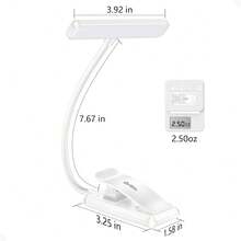 Local Delivery--19 LED Rechargeable Book Light For Reading In Bed With Memory Function- Eye Caring 3 Color Temperatures,Dimming Brightness,80 Hrs Runtime Lightweight Clip On Light For Book Lovers - 白色 - 查看 8