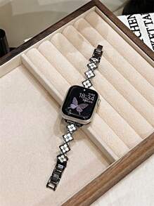 High Quality Four Leaf Flower Stainless Steel Bracelet Link For Apple Watch Band Series 8/7/6/10 40mm 41mm 38mm 42mm 44mm 45mm 46mm Strap