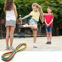 1pc Colourful High Stretch Jump Rope, Durable Rubber Blend For Sports, Fitness & Training - Multicolor - View 1