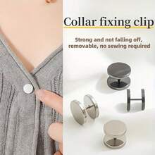 1/4 件简易螺旋领扣 - 可拆卸，适用于免缝收紧衣领、袖口、毛衣纽扣 - 时尚装饰纽扣配件
