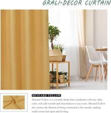GRALI 90% Blackout Cortinas, Cortinas Térmicas Aislantes Frío y Calor, Tela Suave con Buena Caída, Turquesa Verde, 132 x 213 cm, 2 Paneles - Amarillo Mostaza - Ver 5