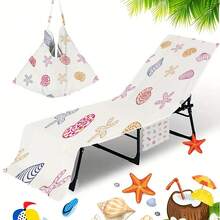 1pc Foldable Beach Chair Cover That Can Be Folded Into A Handbag, With Side Pockets For Glasses And Phone. Beach Chair Cover, Pool Chair Cover, Microfiber Lounge Chair, Sunbathing Beach Hotel, Easy To Carry Camping & Travel Towels - Multicolor - View 30