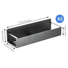 4 piezas de estantes magnéticos de metal para especias y almacenamiento, adecuados para refrigerador, horno y lavadora, organizador de almacenamiento negro para refrigerador