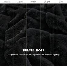 Local Delivery--Cozy Bliss Faux Fur Throw Blanket For Couch, Jacquard Fuzzy Plush Soft Thick Winter Throw Blanket For Sofa Bed Living Room Bedroom - Stripe - Black - View 9