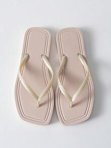 Tropiscape 女士厚底拖鞋，带趾带，夏季防滑防水EVA沙滩凉鞋，适合游泳和度假休闲，秋冬季节休闲沙滩礼物，田园风，夏季穿搭 - 卡其色 - 查看 11